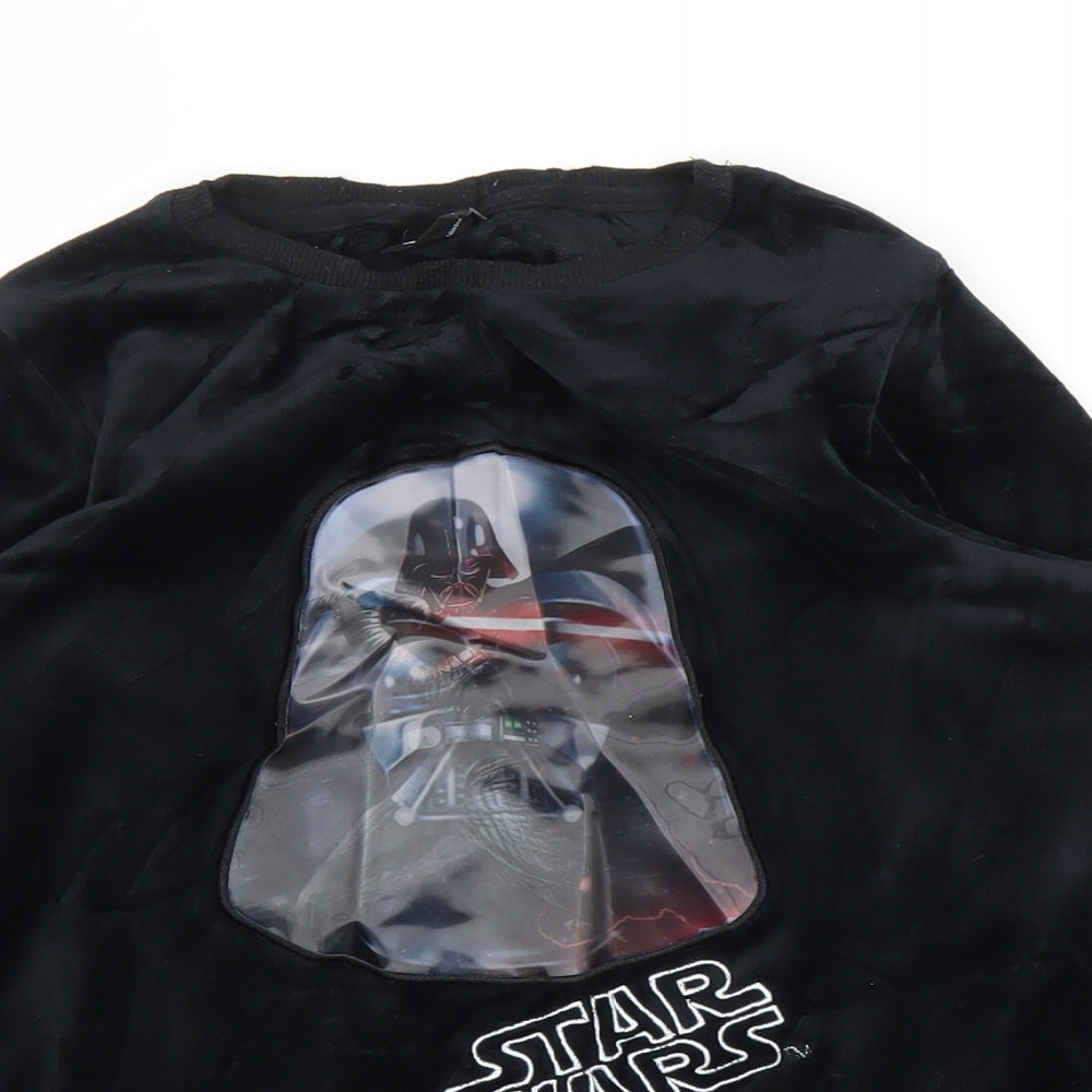 Matalan Boys Black  Velvet Pullover Jumper Size 11 Years  - Star Wars