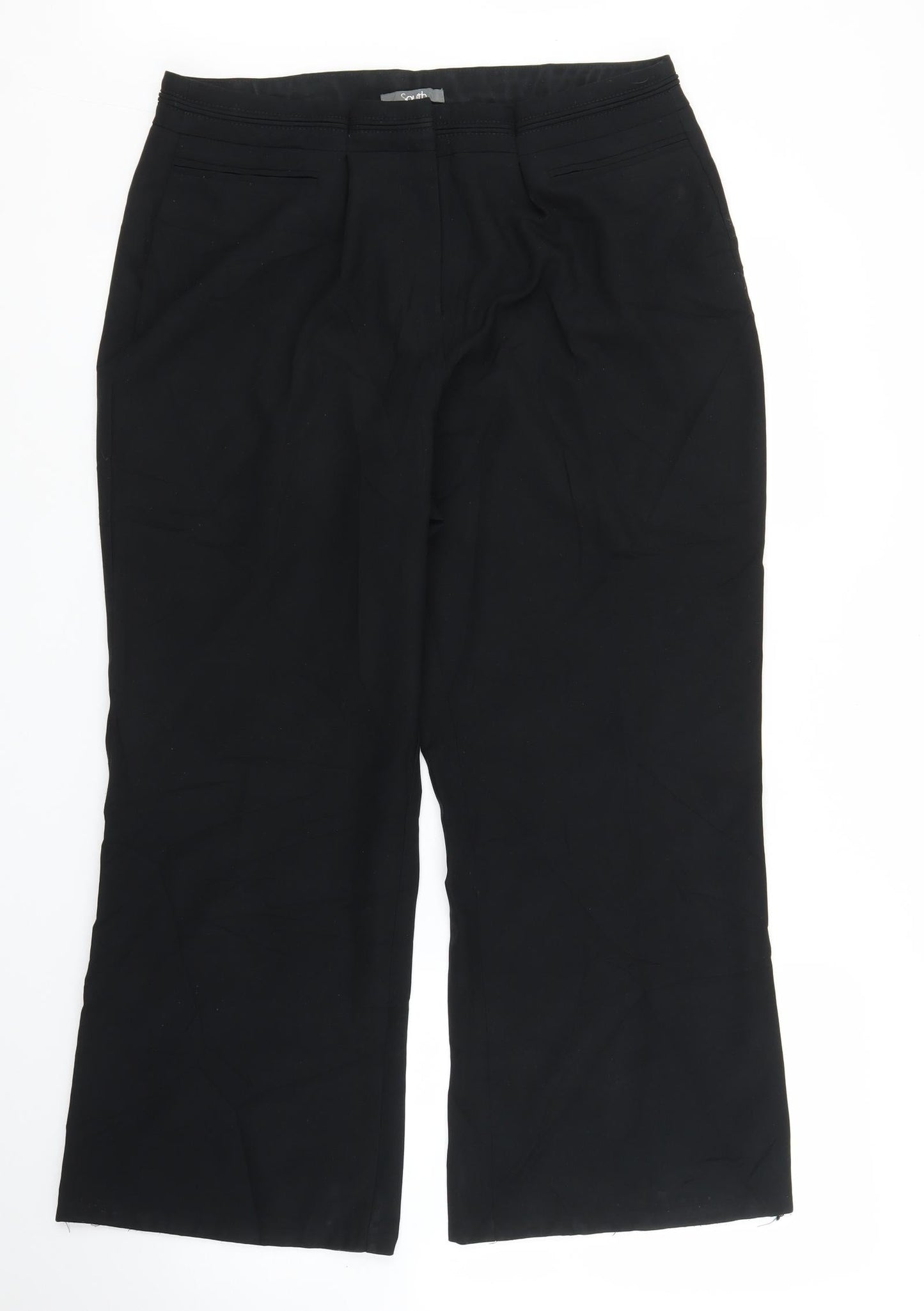 South Womens Black   Trousers  Size 16 L23 in