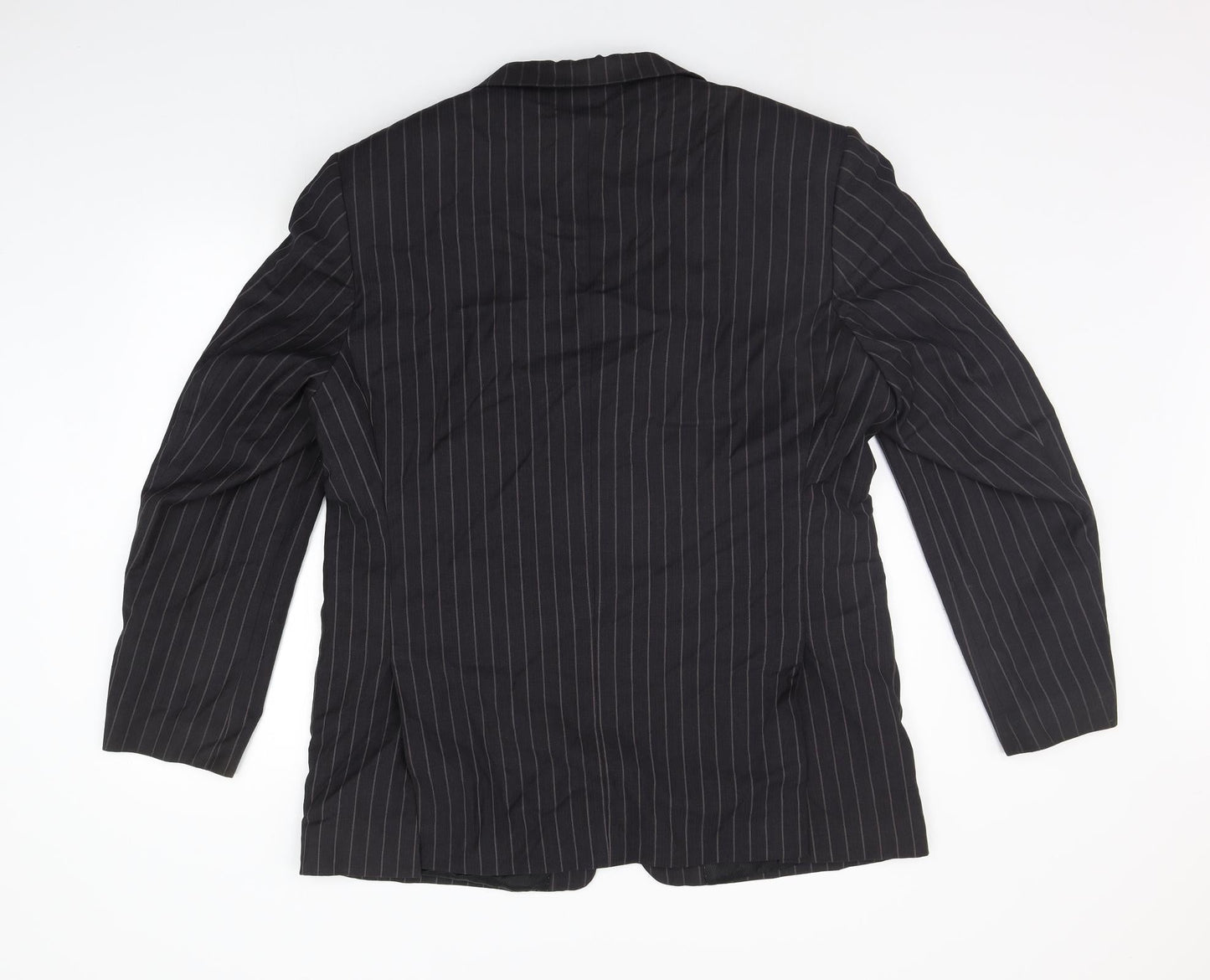 VOEUT Mens Grey Striped  Jacket Suit Jacket Size S