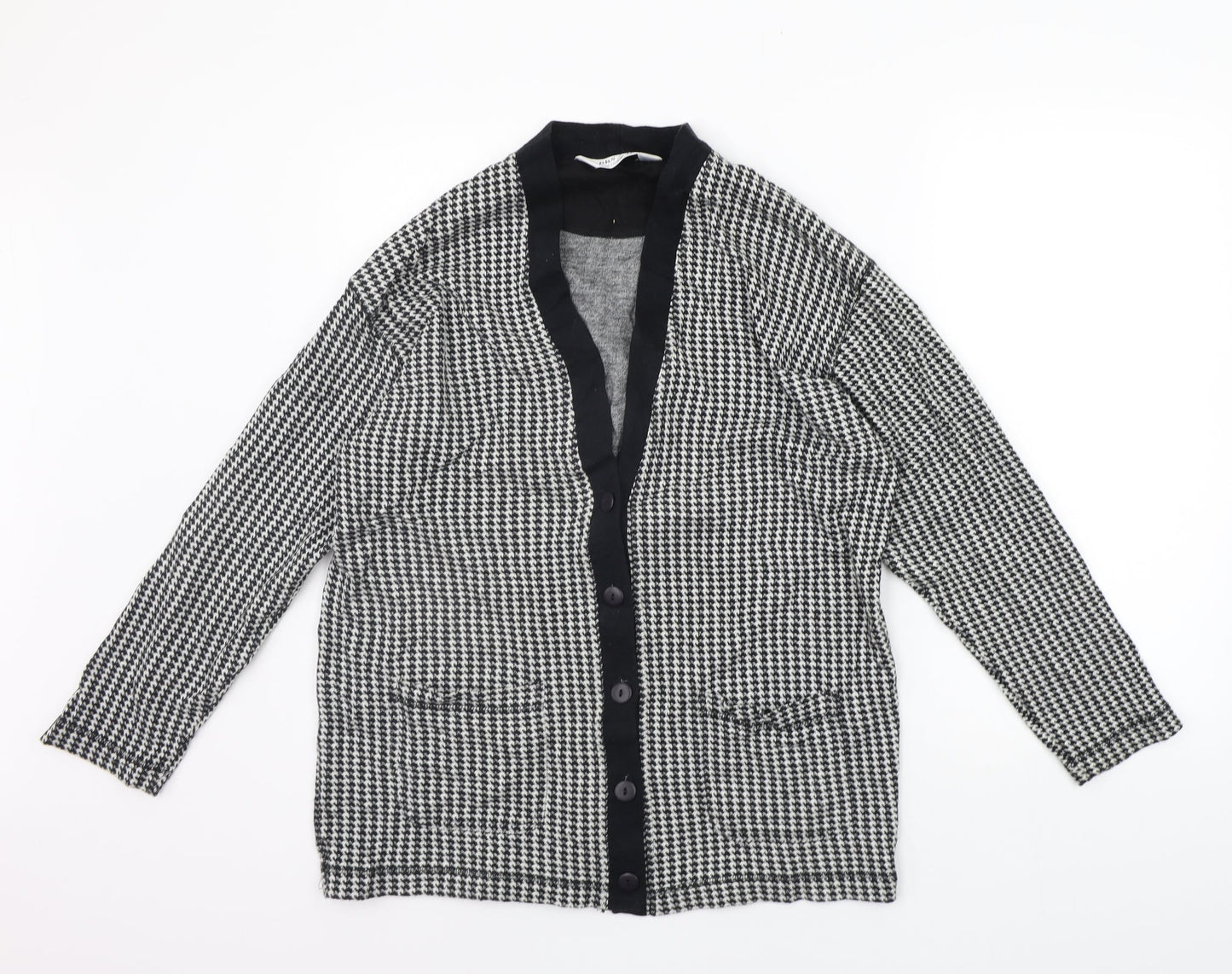 BHS Womens Grey Geometric  Cardigan Jumper Size 10