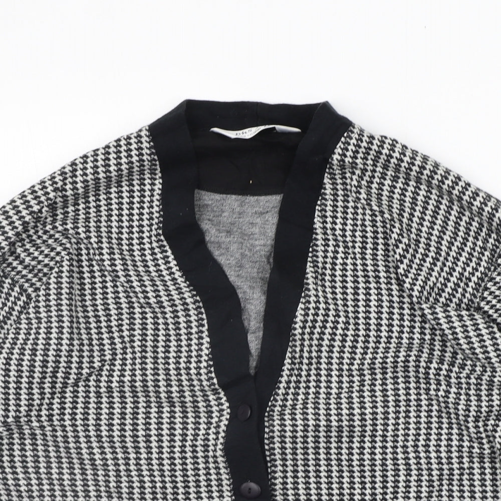 BHS Womens Grey Geometric  Cardigan Jumper Size 10