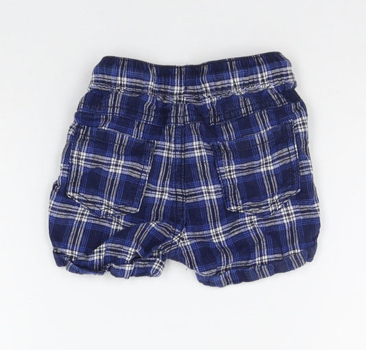 NEXT Boys Blue Check  Cropped Trousers Size 9-12 Months