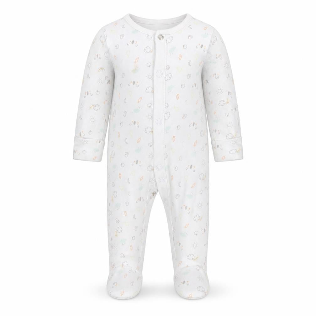 F&F Baby White Geometric  Babygrow One-Piece Size 0-3 Months