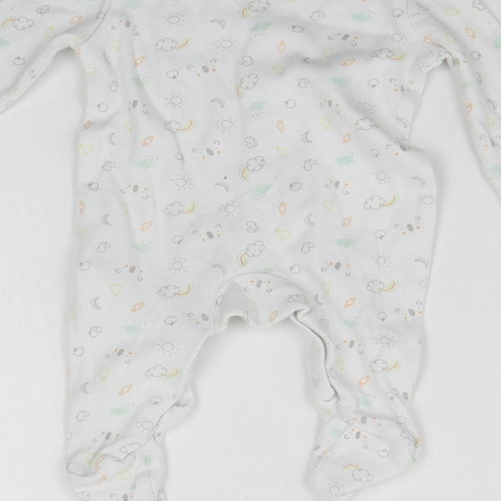 F&F Baby White Geometric  Babygrow One-Piece Size 0-3 Months