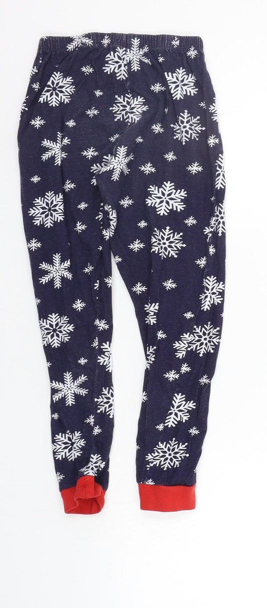 B&M Girls Blue Geometric  Top Pyjama Pants Size 7-8 Years  - SNOW FLAKE
