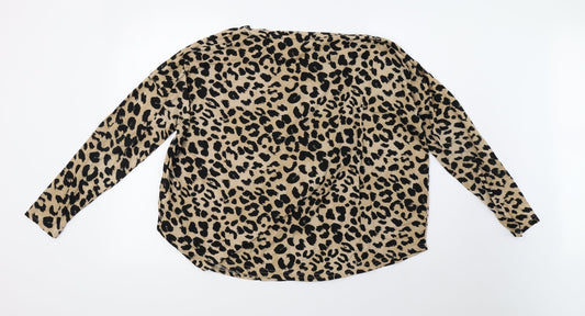 newlook Womens Brown Animal Print  Top Pyjama Top Size S