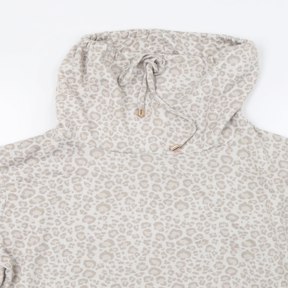 F&F Womens Beige Animal Print   Pyjama Top Size S