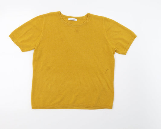 Marks and Spencer Womens Yellow  Knit Basic T-Shirt Size 14