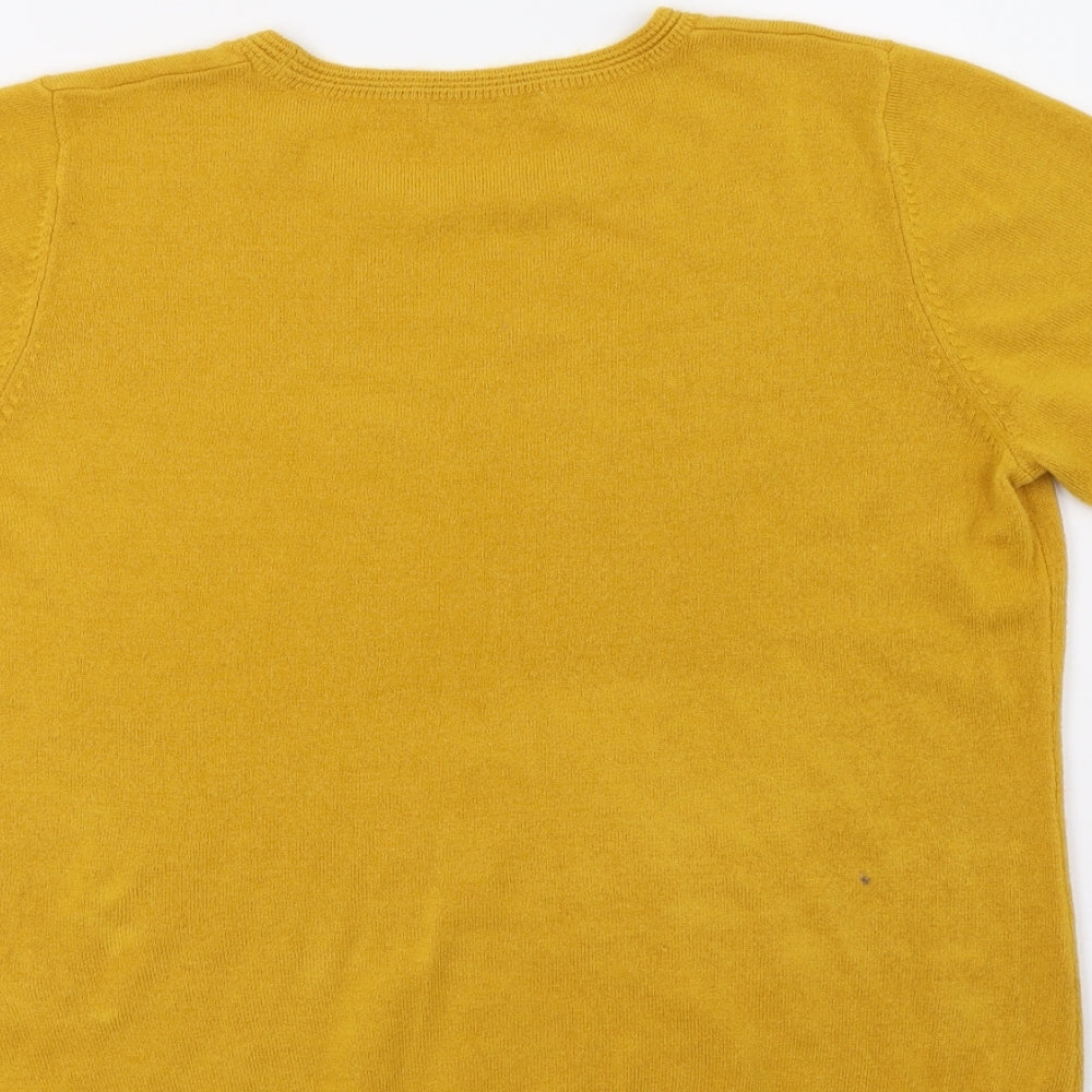 Marks and Spencer Womens Yellow  Knit Basic T-Shirt Size 14