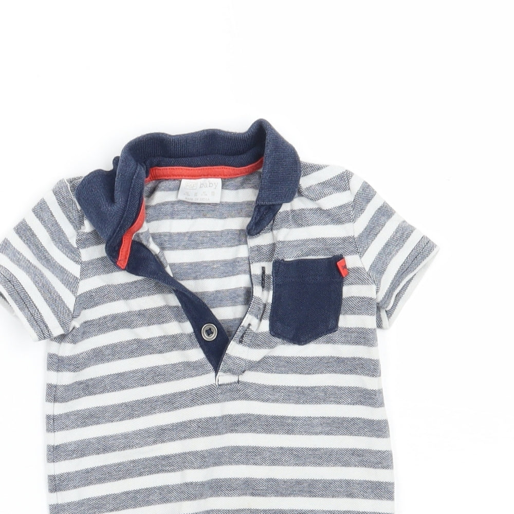 F&F Baby White Striped  Babygrow One-Piece Size 6-9 Months