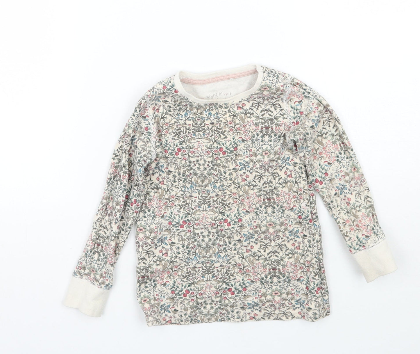 NEXT Girls Beige Floral  Basic T-Shirt Size 2-3 Years