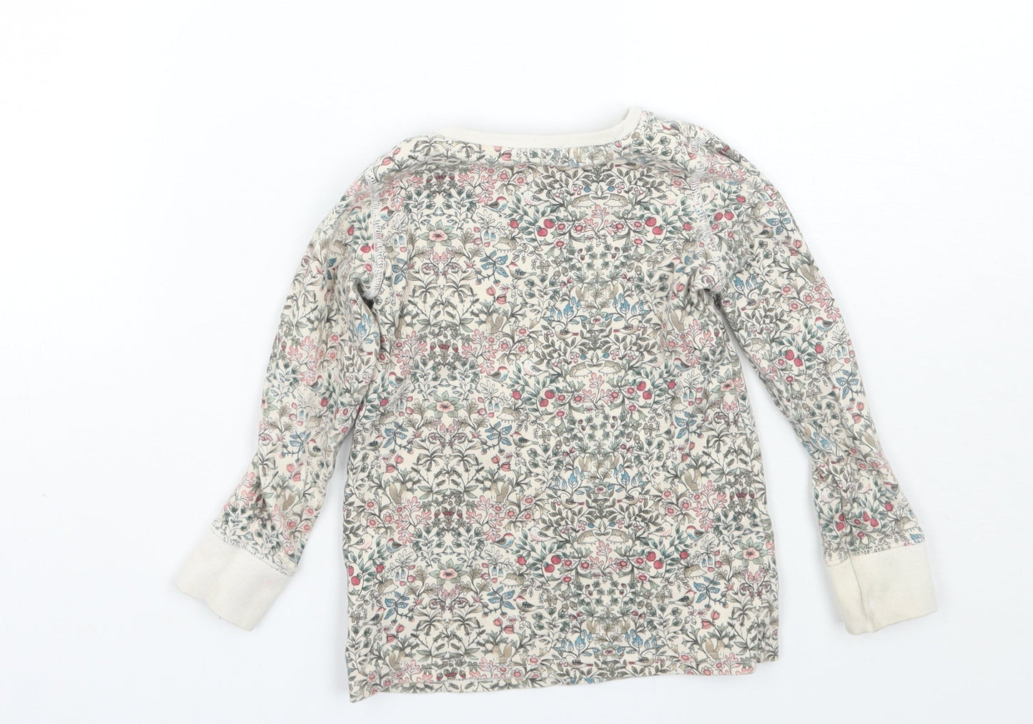 NEXT Girls Beige Floral  Basic T-Shirt Size 2-3 Years