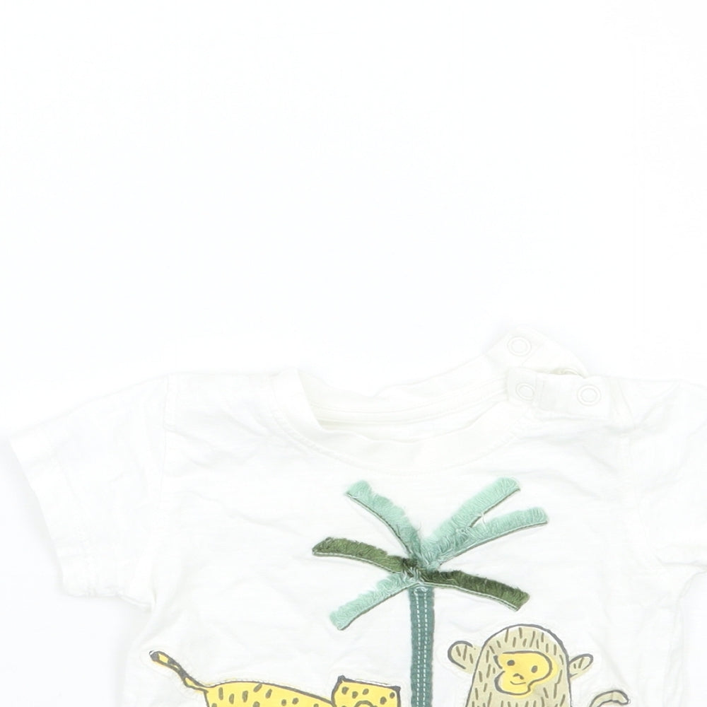Marks and Spencer Boys White   Basic T-Shirt Size 0-3 Months