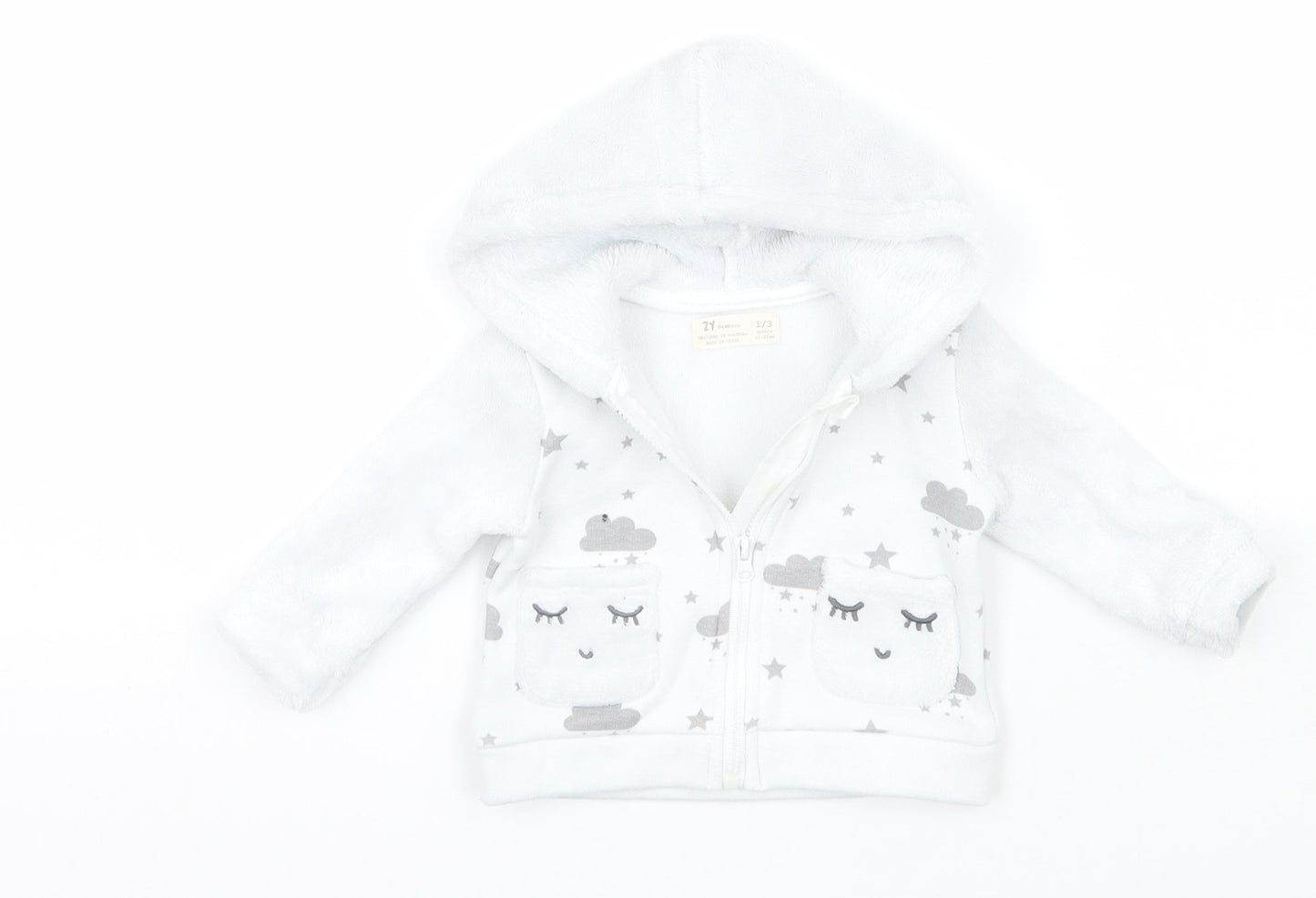 Zy Baby Grey Geometric  Jacket Coatigan Size 0-3 Months