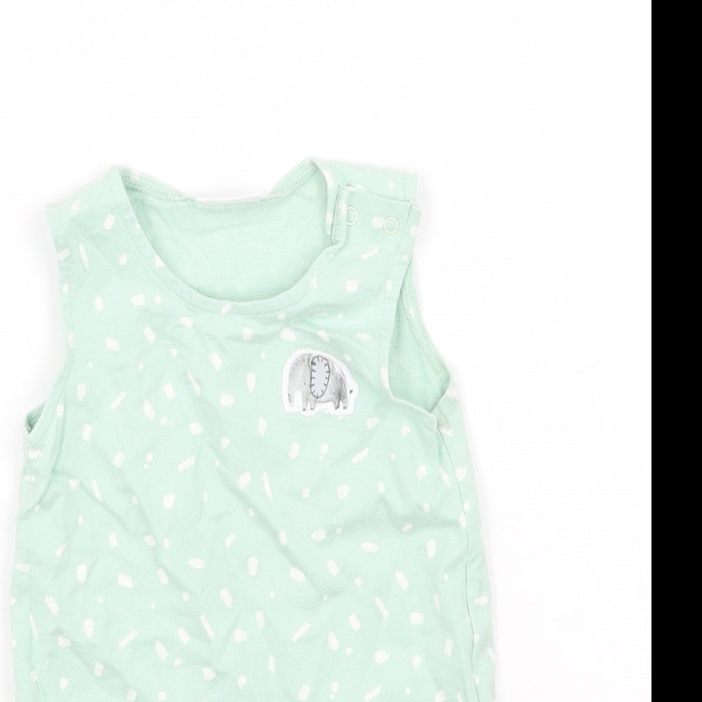 NEXT Girls Green Polka Dot  Babygrow One-Piece Size 3-6 Months