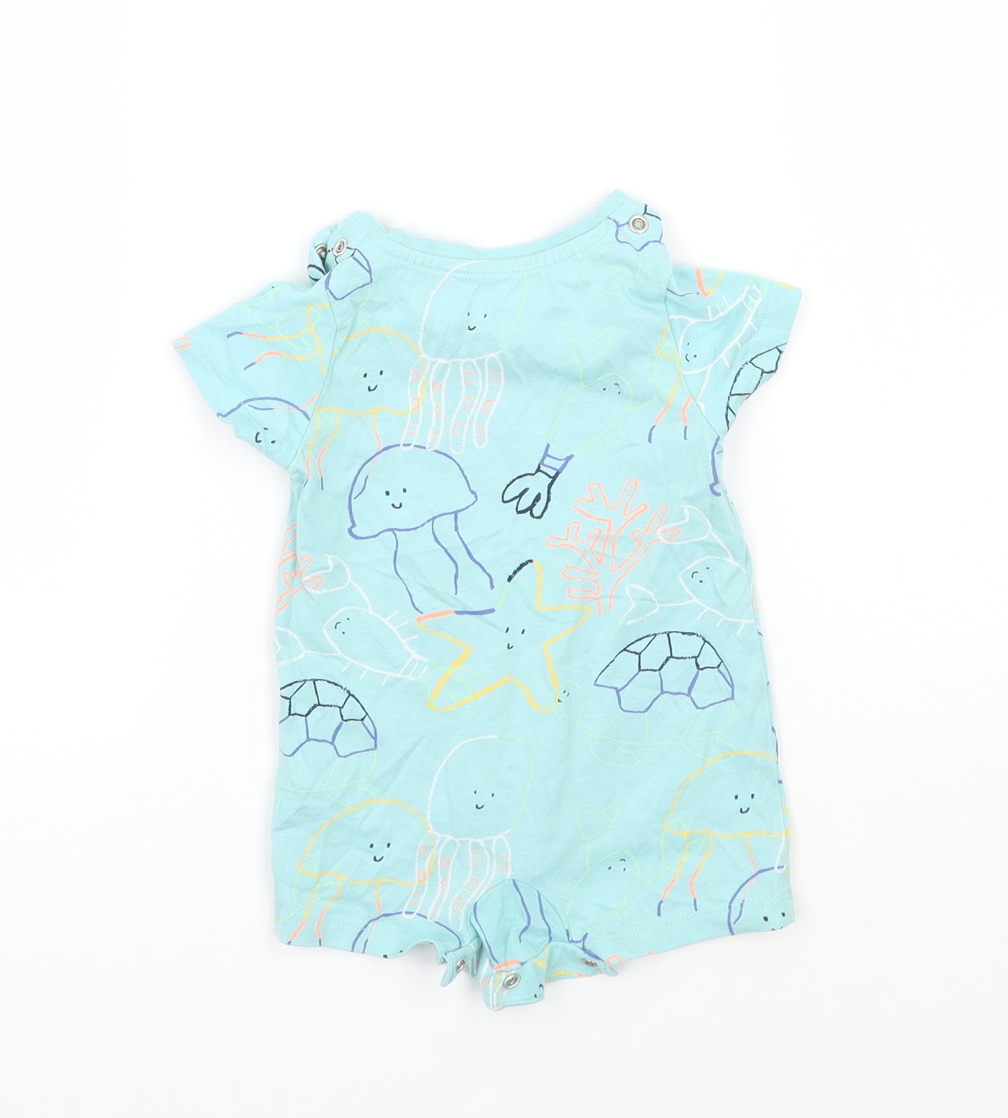 Marks and Spencer Baby Blue Geometric  Babygrow One-Piece Size 0-3 Months