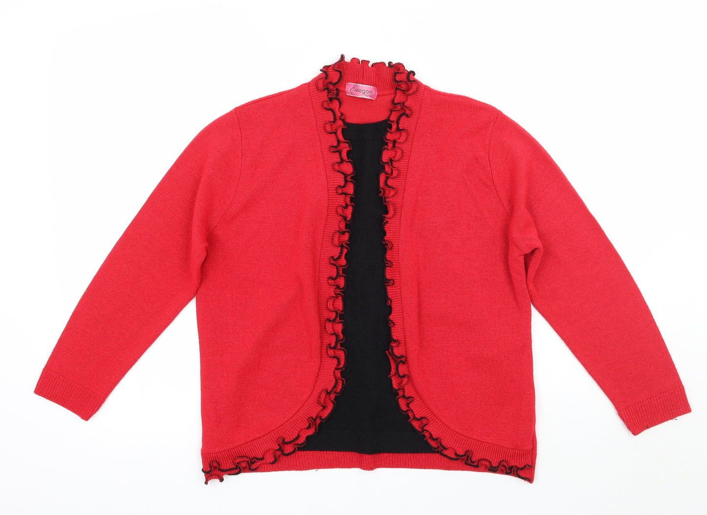 Elegant Collection Womens Red   Cardigan Jumper Size L