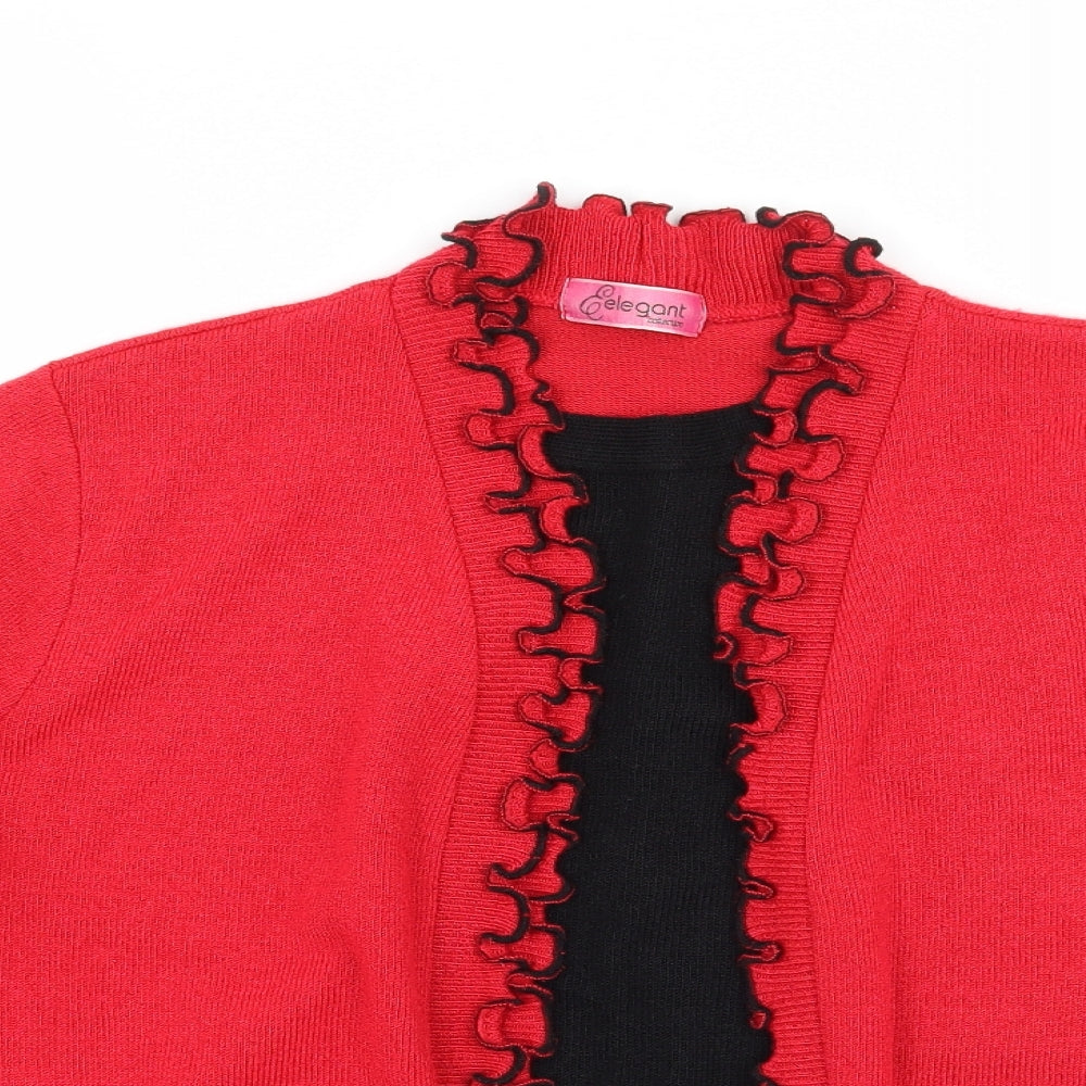 Elegant Collection Womens Red   Cardigan Jumper Size L