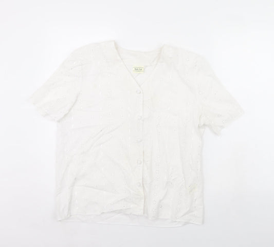 Style cut Womens White   Basic Button-Up Size 14