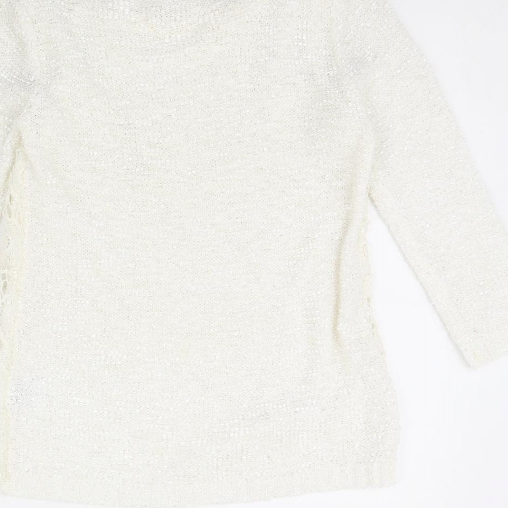 Dixie Womens White   Pullover Jumper Size S