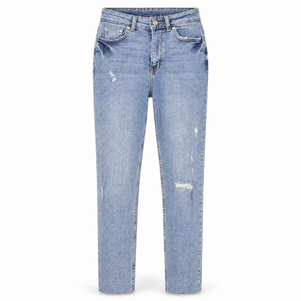 Front view of Denim & Co. women’s blue denim skinny jeans, size UK 6, 28-inch leg