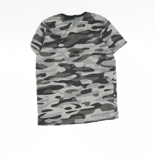 F&F Boys Grey Camouflage  Basic T-Shirt Size 11 Years  - Brooklyn