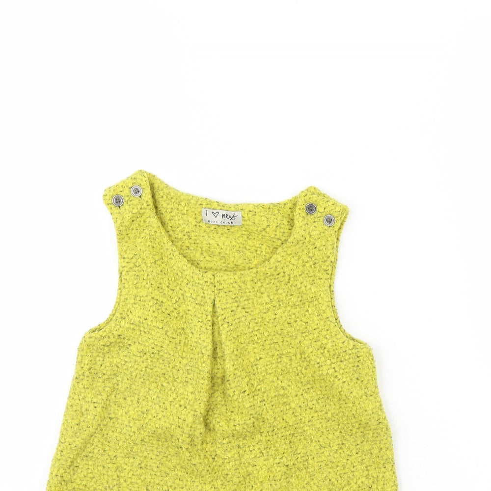 NEXT Girls Yellow   Pinafore/Dungaree Dress  Size 3 Years