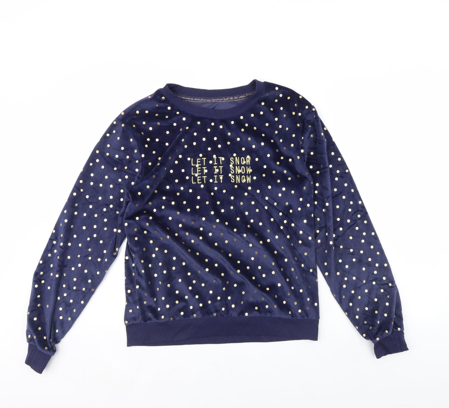 George Womens Blue Polka Dot  Cami Pyjama Top Size 8  - Let it snow