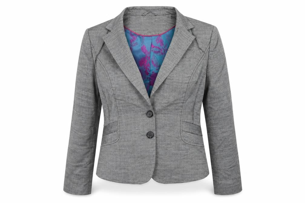 Marks & Spencer Womens Grey   Jacket Blazer Size 14  - Shoulder Pads