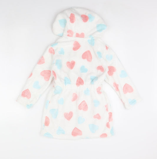 Preworn Girls White Polka Dot  Cami Gown Size 6 Years