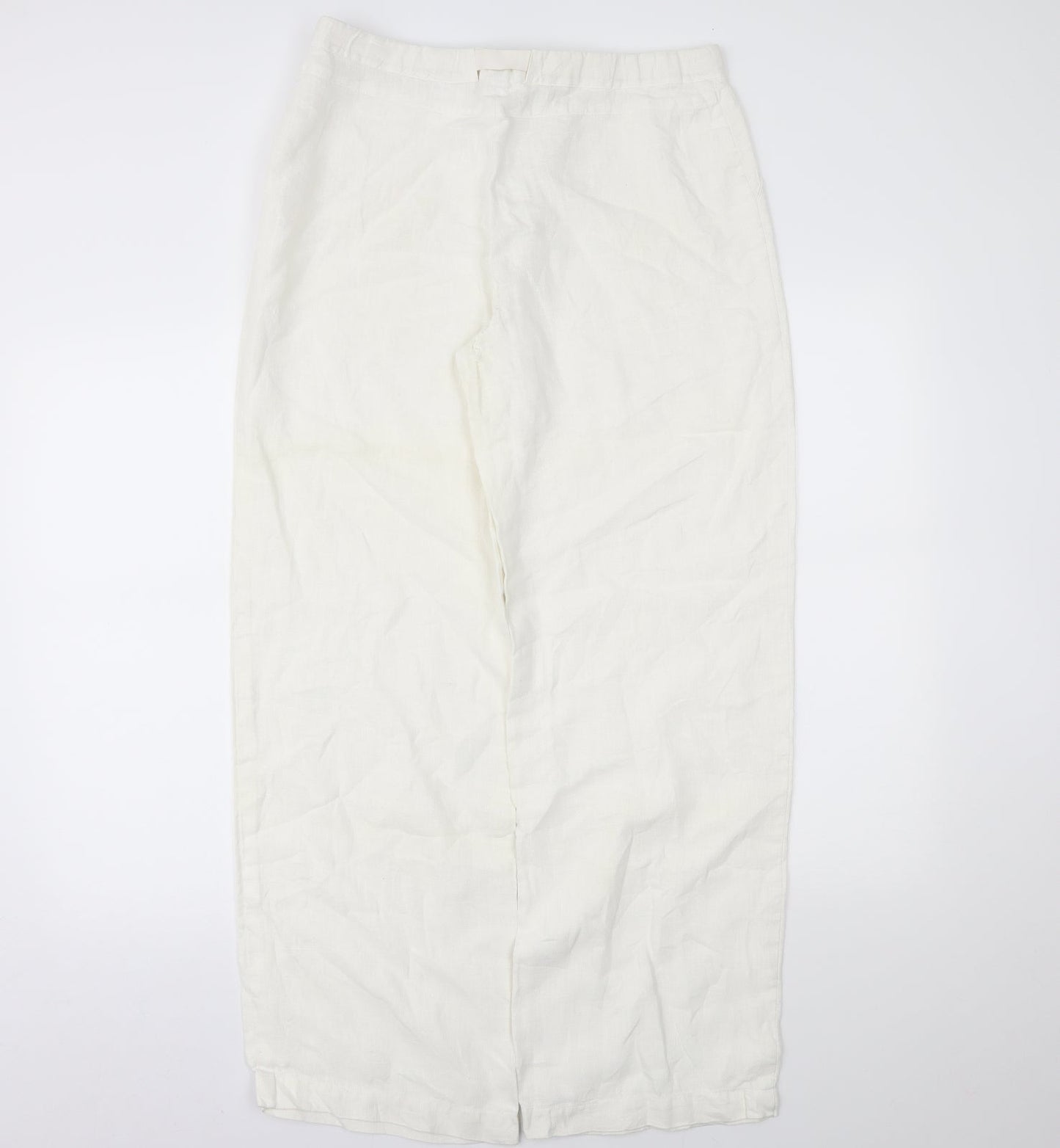 Molton Womens White   Trousers  Size 14 L28 in