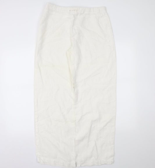 Molton Womens White   Trousers  Size 14 L28 in