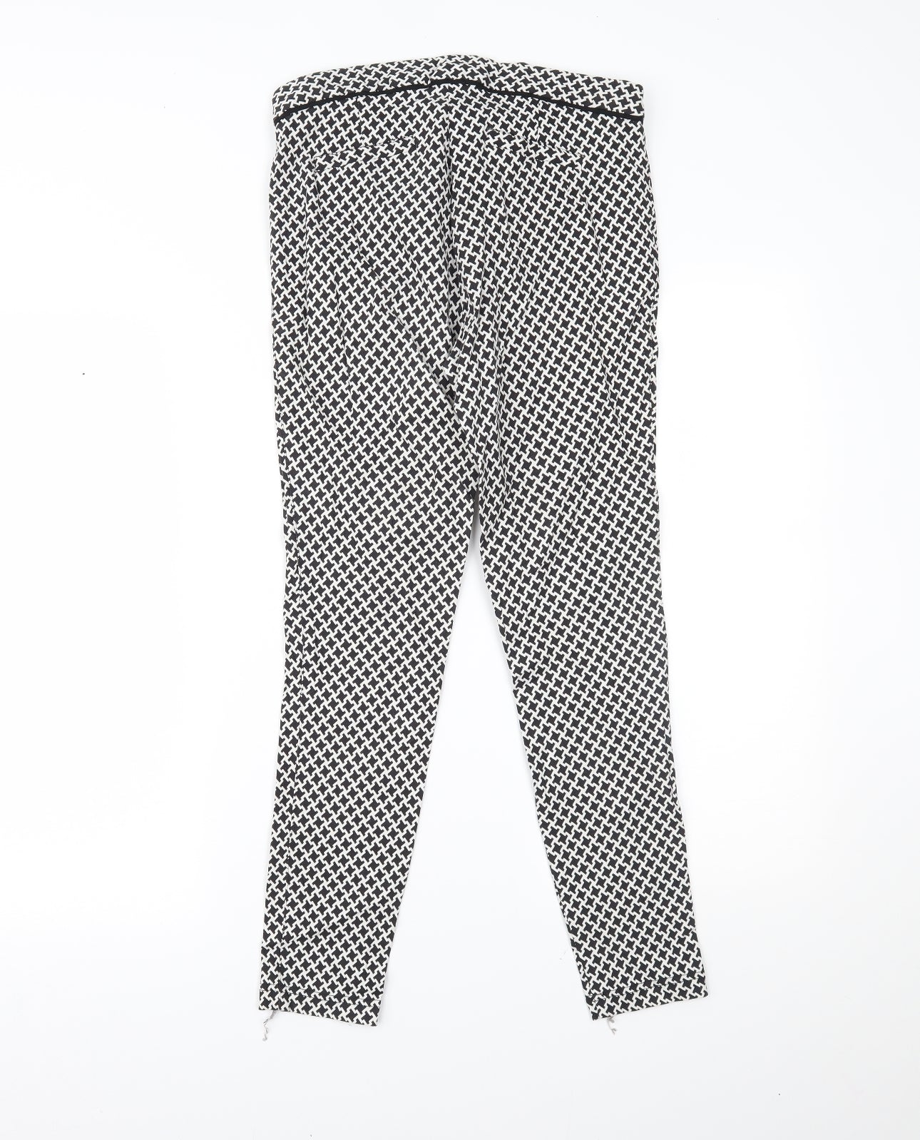 Dorothy Perkins Womens Black Houndstooth  Sweatpants Trousers Size 8 L23 in