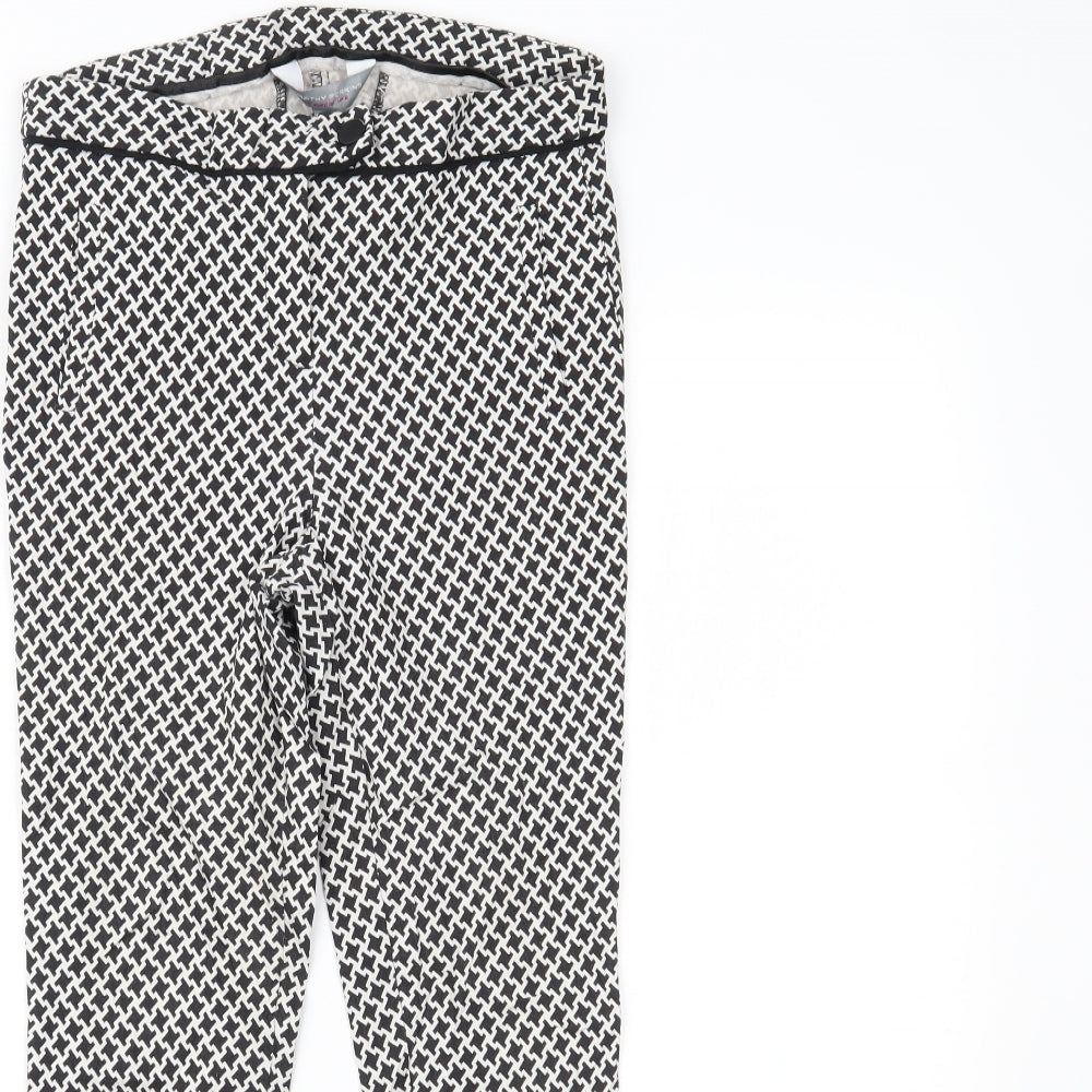 Dorothy Perkins Womens Black Houndstooth  Sweatpants Trousers Size 8 L23 in