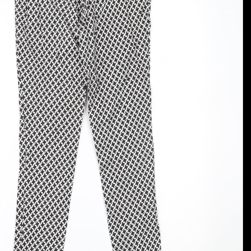 Dorothy Perkins Womens Black Houndstooth  Sweatpants Trousers Size 8 L23 in