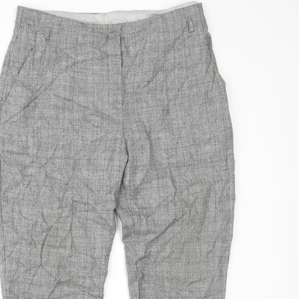 Marks and Spencer Womens Grey Houndstooth  Trousers  Size 14 L23 in