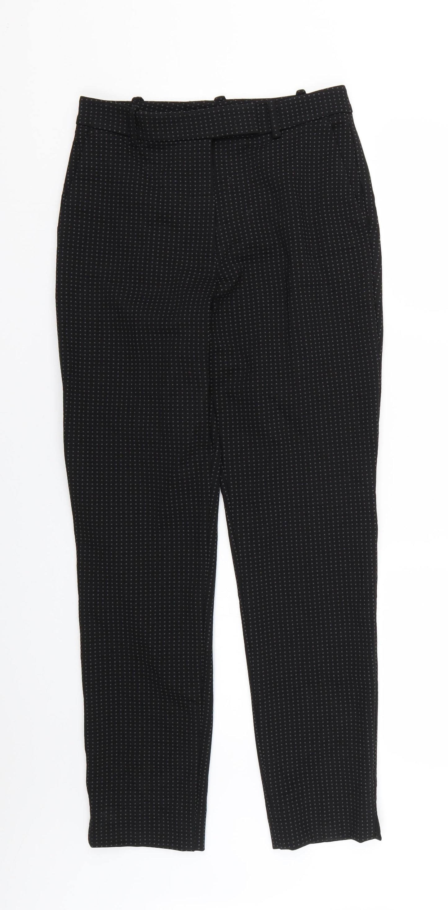 Marks and Spencer Womens Black Polka Dot  Trousers  Size 8 L27 in