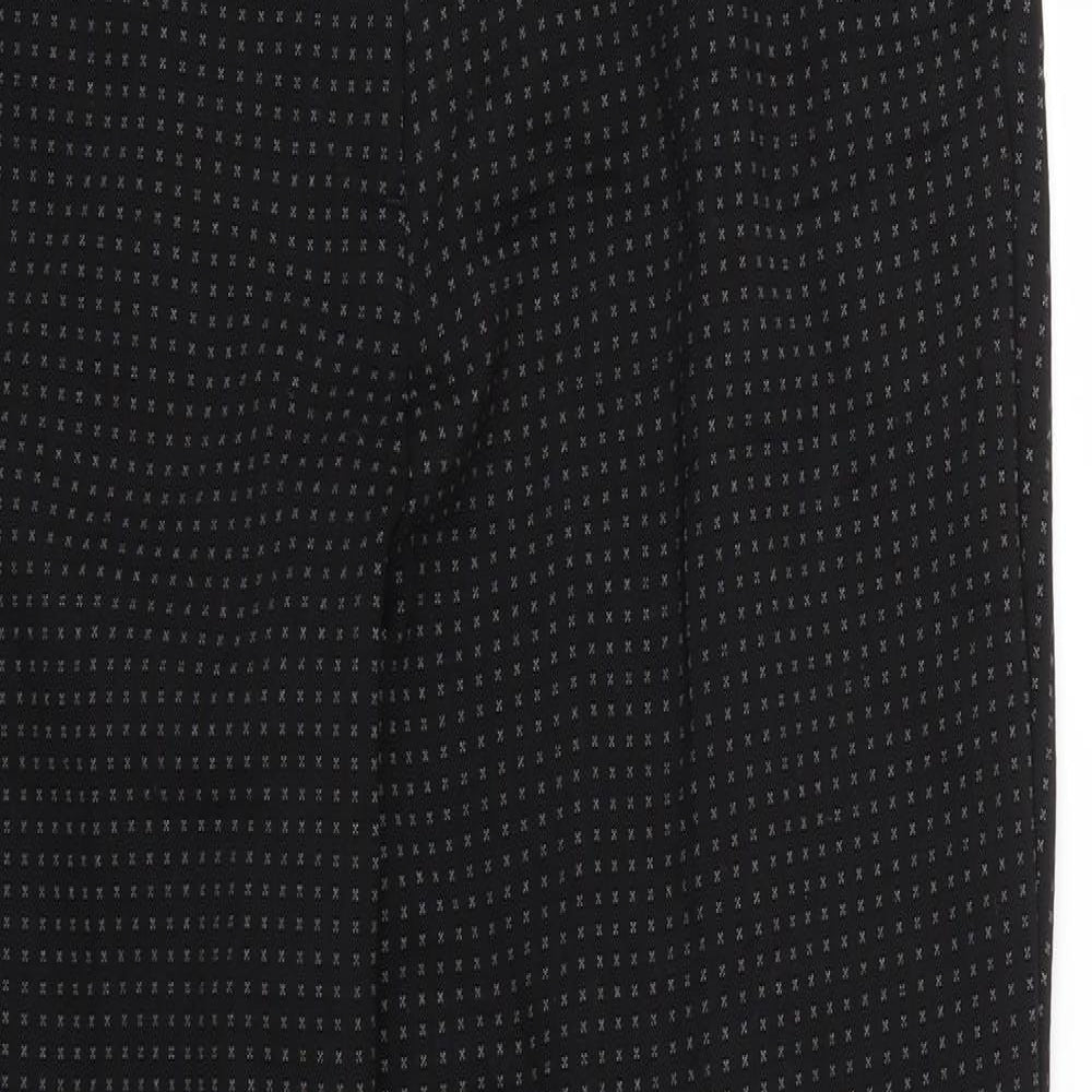 Marks and Spencer Womens Black Polka Dot  Trousers  Size 8 L27 in