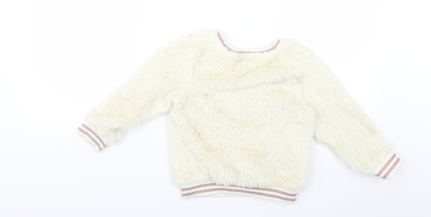 John Lewis Girls White   Pullover Jumper Size 4 Years