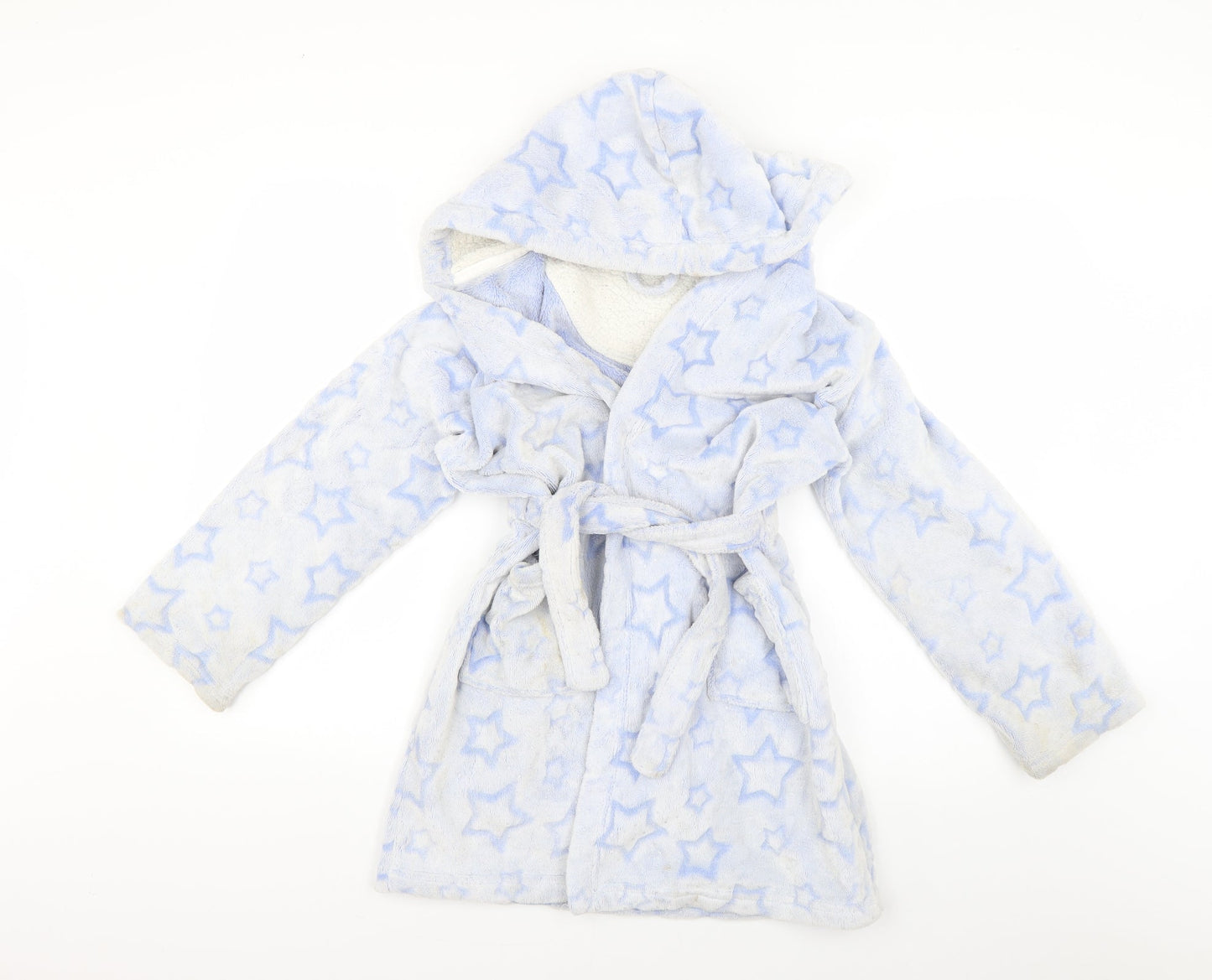 Nutmeg Girls Blue Geometric  Top Robe Size 9-10 Years