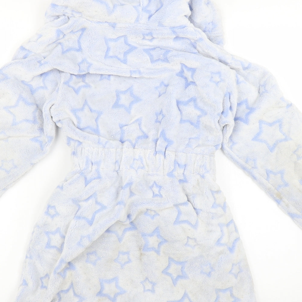 Nutmeg Girls Blue Geometric  Top Robe Size 9-10 Years