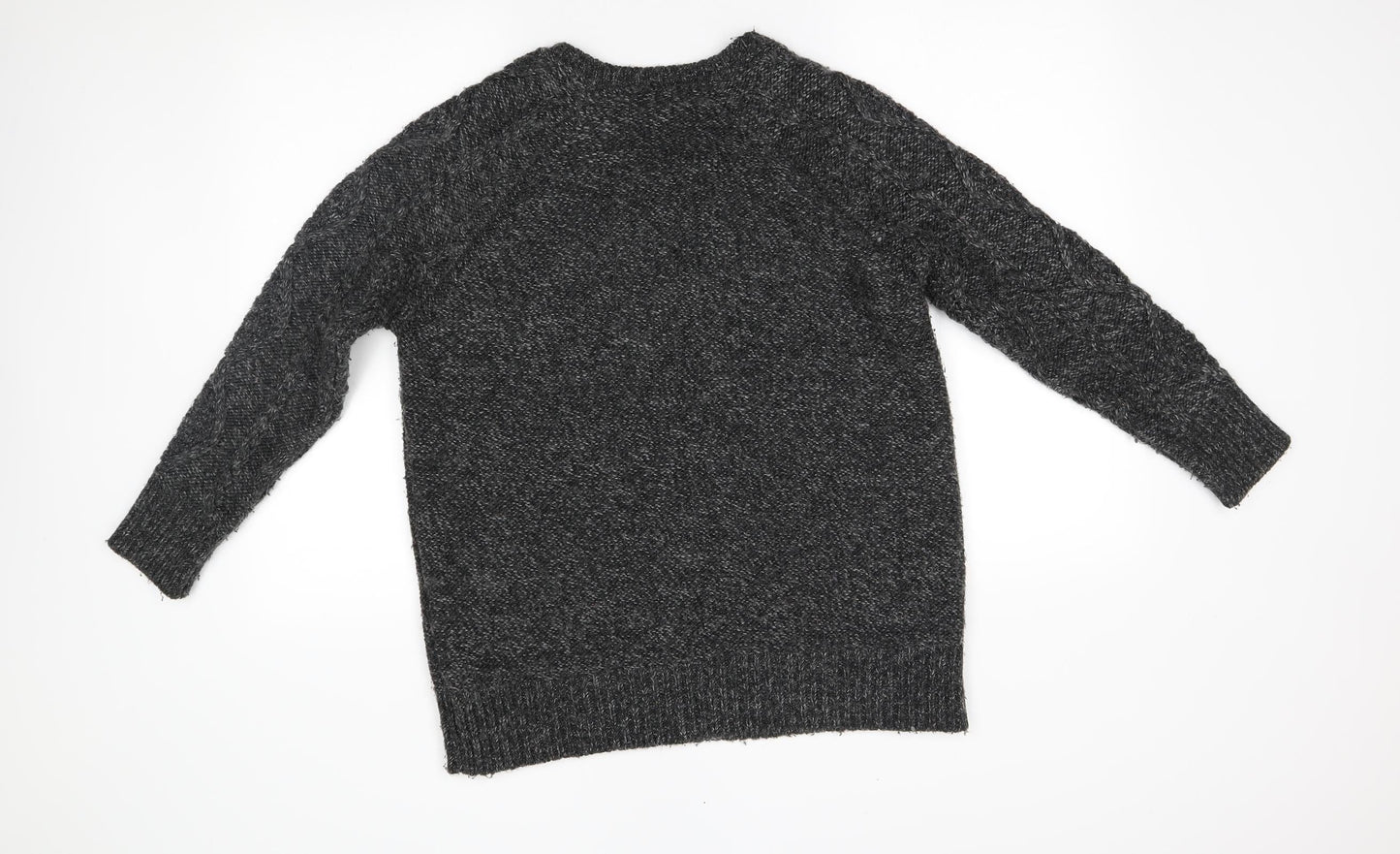 M&S Womens Grey   Pullover Jumper Size M  - zip details