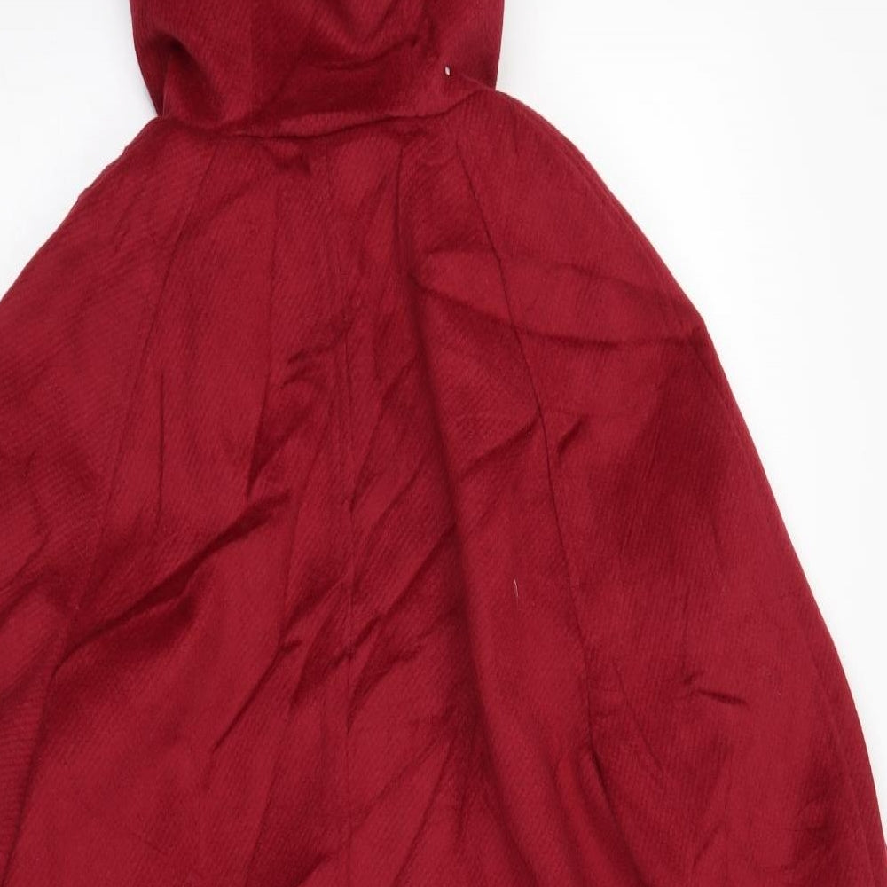 M&S Womens Red   Overcoat Coat Size 8