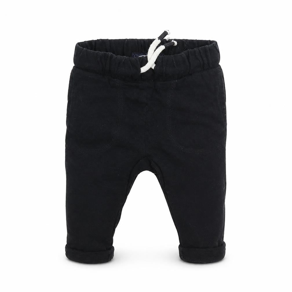 Front view of Next Baby Black Jogger Trousers, size 3-6, Months