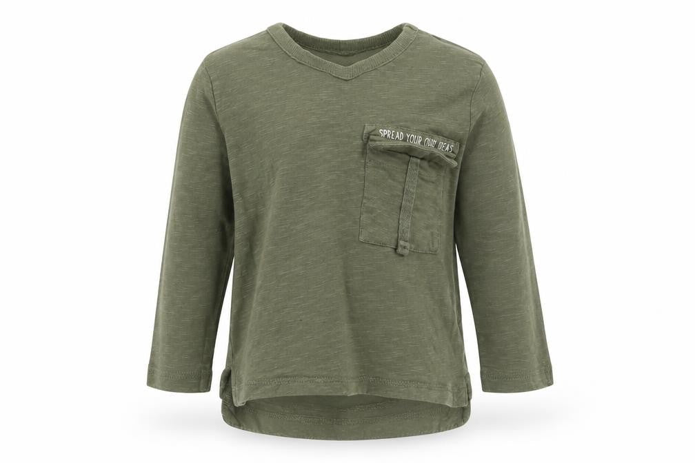 Front view of Zara Baby Green Basic T-Shirt, size 9-12, Months