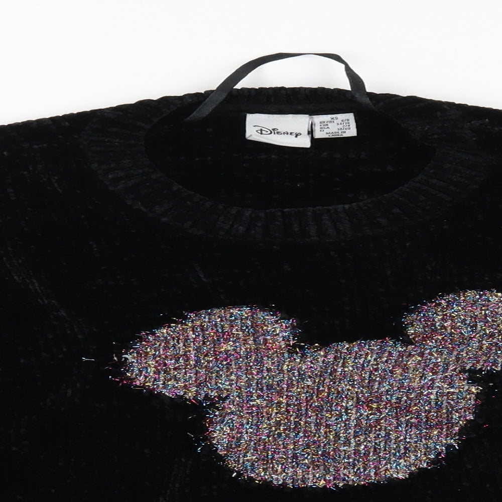 Close-up detail of Primark women’s black jumper, size XS