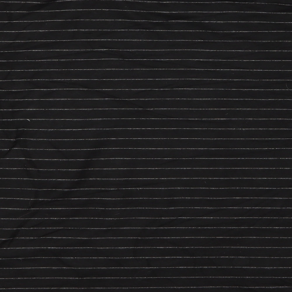 Primark Womens Black Striped  Pullover Jumper Size 2  - Deep Cuff Turnover