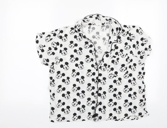 Love to Loun Womens White Animal Print   Pyjama Top Size M  - Minnie Mouse
