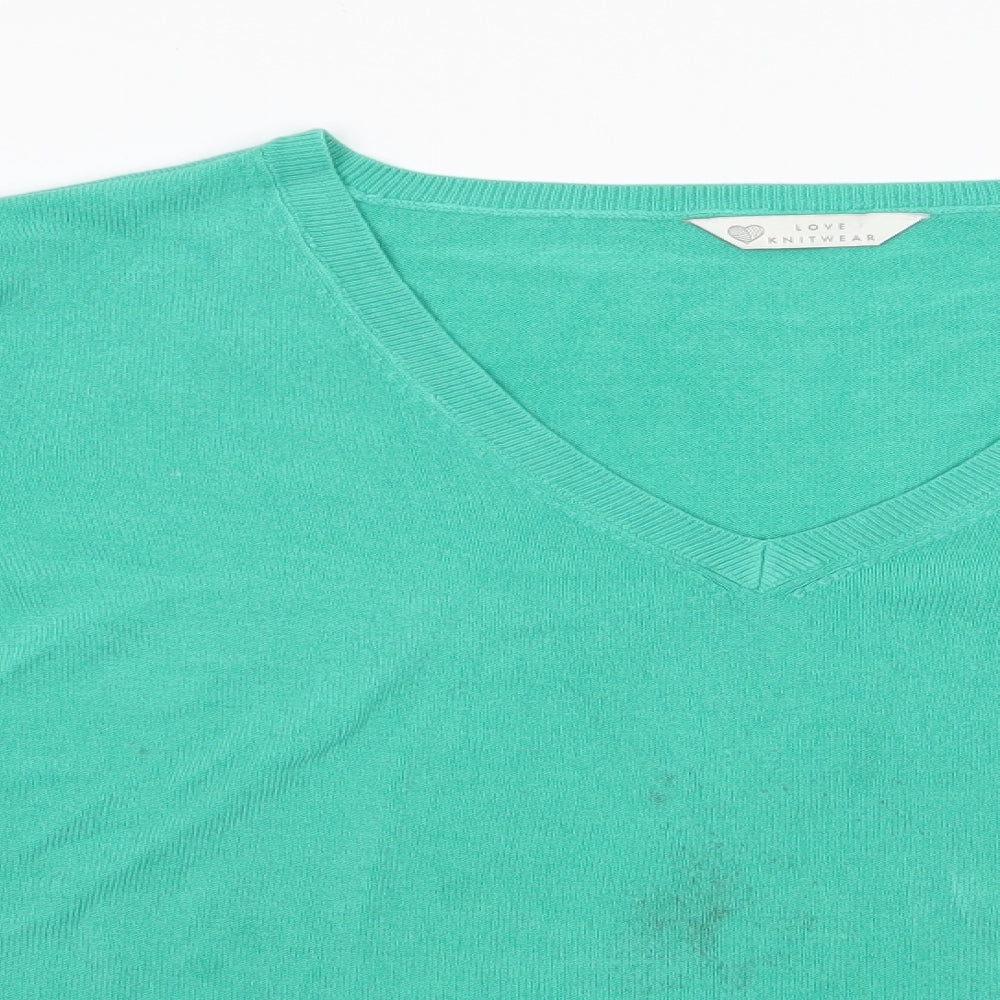 Love Knitwe Womens Green   Pullover Jumper Size 18