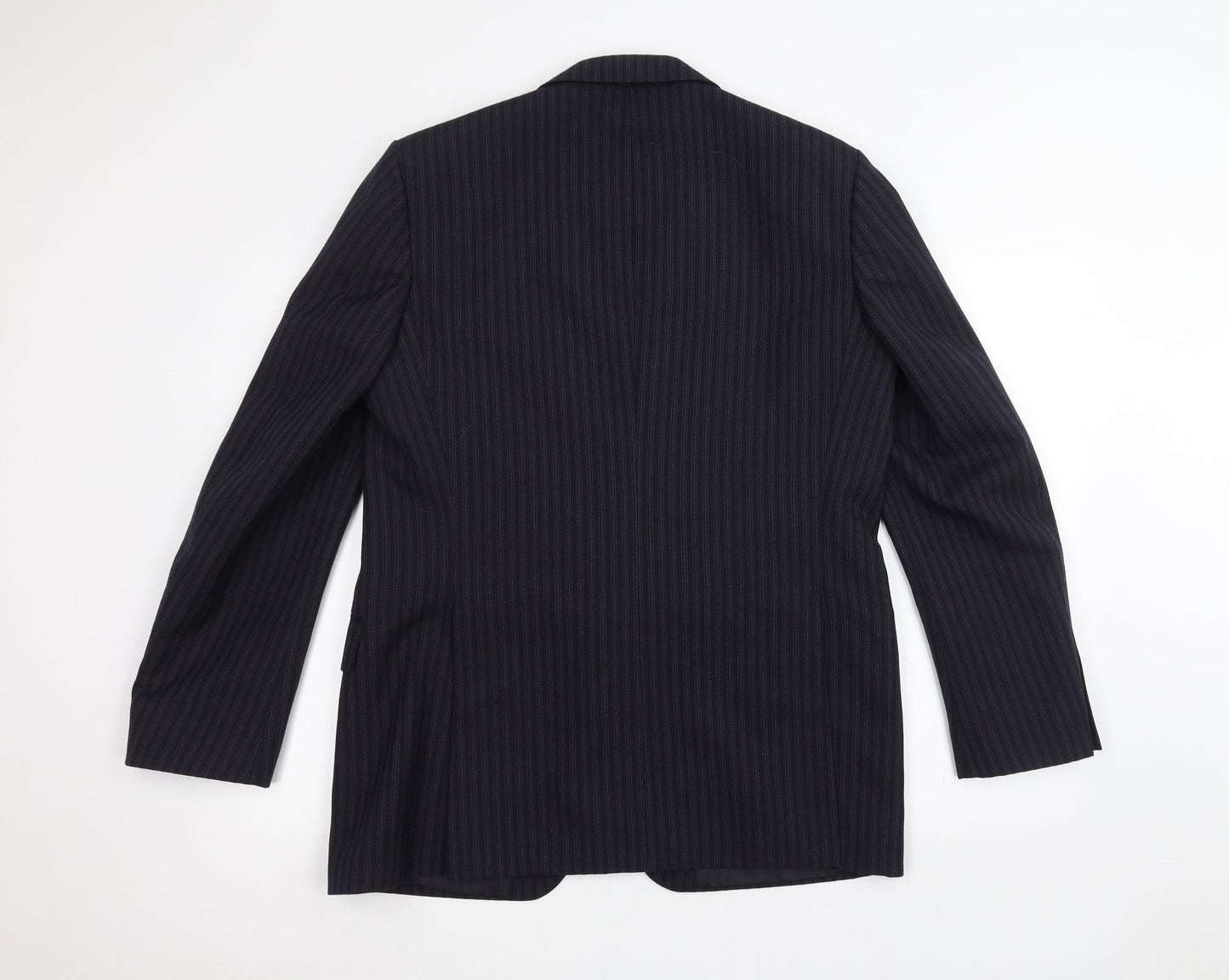 Preworn Mens Black Striped  Jacket Suit Jacket Size 42